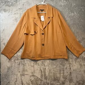 J.Jill Sz 3X Plus Size Easy‎ Care Trench Jacket Saffron Women's New